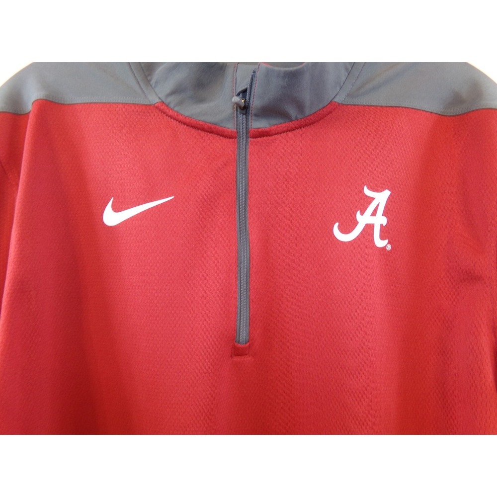 Nike Dri Fit‎ Mens Quarter Zip Pullover Shirt Alabama Red Gray Size L